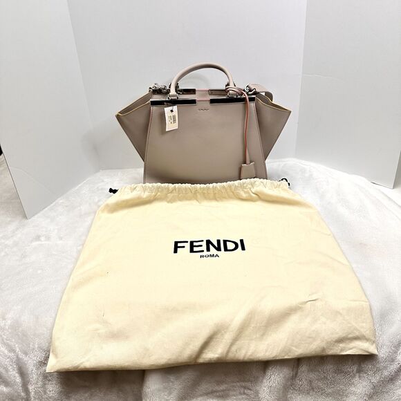 FENDI 3Jours Grey Calfskin Leather Satchel Bag Multicolor Trim Italy $ 2950 - Picture 2 of 16